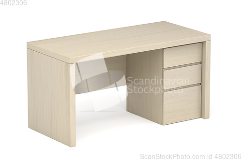 Image of Wooden desk with drawers