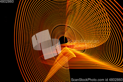 Image of Bright neon line designed background, shot with long exposure