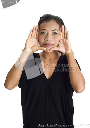 Image of asian woman framed face