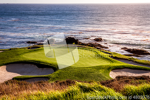 Image of Pebble Beach golf course, Monterey, California, usa