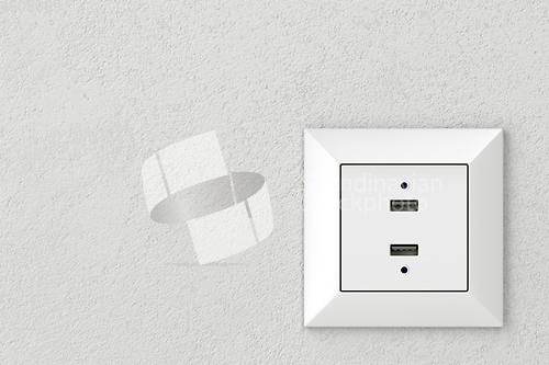 Image of Wall socket with USB ports
