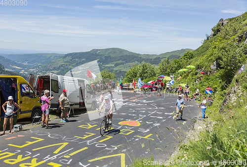 Image of Amateur Cyclist in Mountains - Tour de France 2016