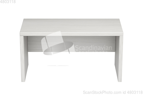 Image of Front view of white modern desk