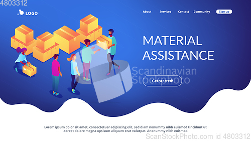 Image of Humanitarian aid isometric 3D landing page.