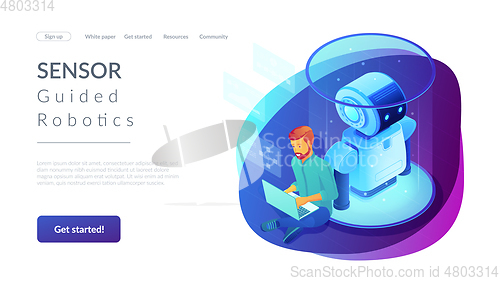 Image of Robot software isometric3D landing page.