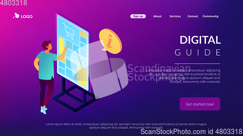 Image of Digital guide isometric 3D landing page.