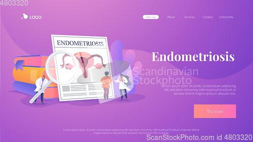 Image of Endometriosis landing page concept