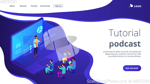 Image of Webinar isometric 3D landing page.