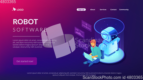 Image of Robot software isometric3D landing page.