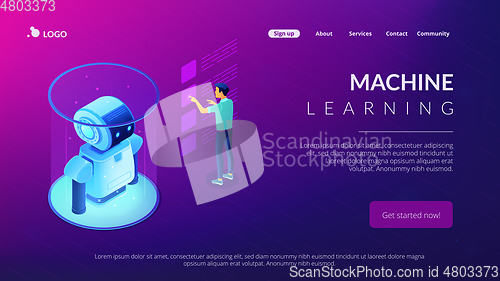 Image of Robotics data analysis isometric 3D landing page.