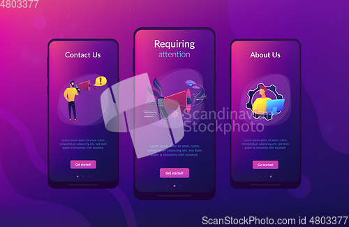 Image of Draw attention app interface template.
