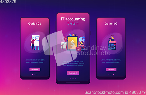 Image of Enterprise accounting app interface template.