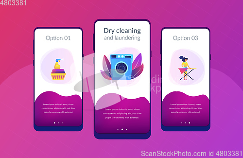 Image of Dry cleaning and laundering app interface template.