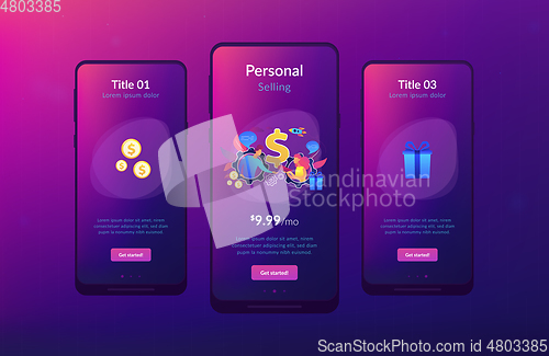Image of Personalized selling app interface template.