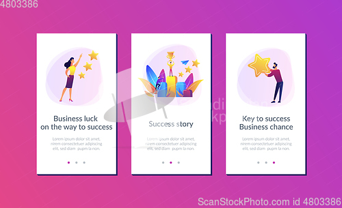 Image of Key to success app interface template.