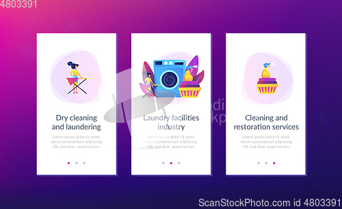 Image of Dry cleaning and laundering app interface template.
