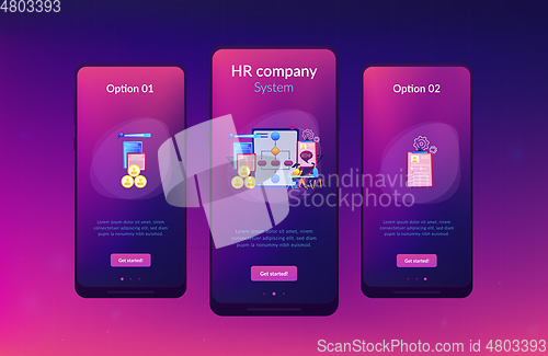 Image of Employee assessment software app interface template.