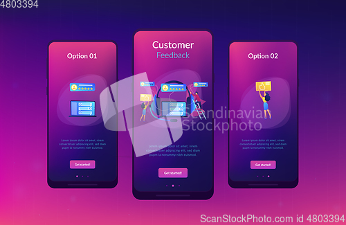 Image of Customer feedback app interface template.