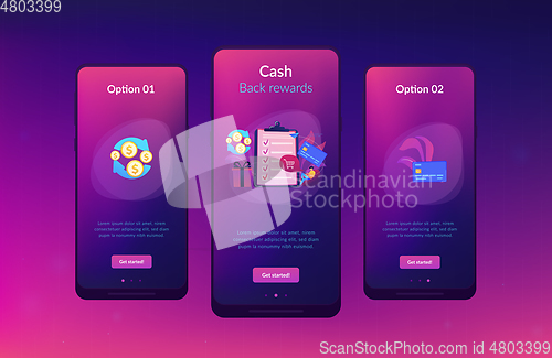 Image of Cash back app interface template.