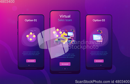 Image of Virtual sales app interface template.