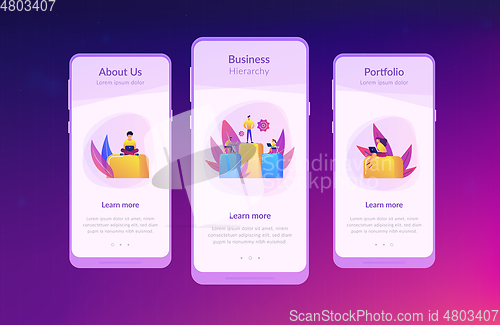 Image of Business hierarchy app interface template.