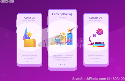 Image of Career development app interface template.