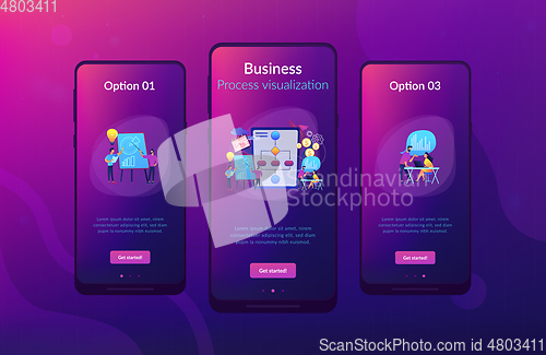 Image of Business process management app interface template.