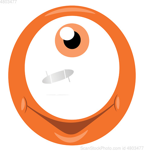 Image of Alphabet O with happy face vector or color illustration