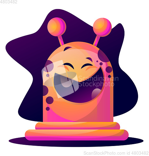 Image of Happy cartoon pink monster vector illustartion on white backgrou