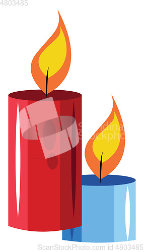 Image of Burning candles Chinese New Year vector illustration