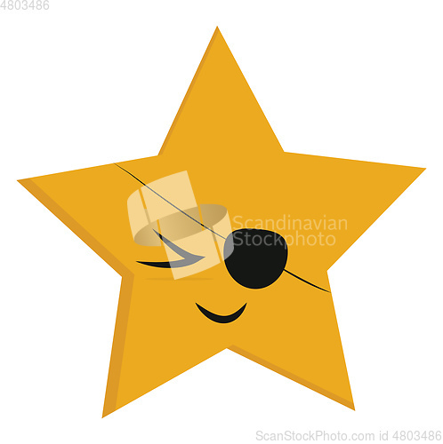 Image of Emoji of a five pointed yellow star vector or color illustration