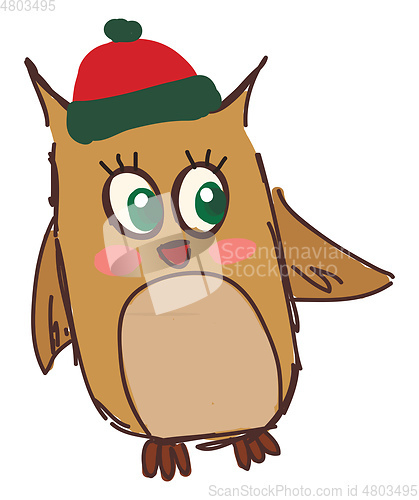 Image of A happy owl vector or color illustration