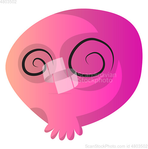 Image of Cartoon pink skull vector illustartion on white background