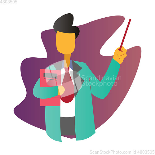 Image of Male doctor lecturing about medicine simple vector illustration 