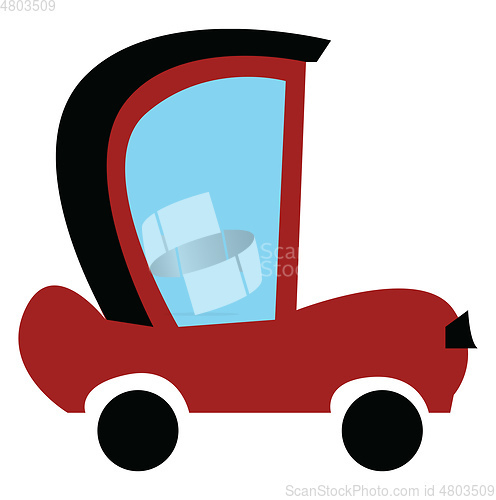 Image of Clipart of an old model car in red and black color vector color 