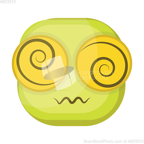 Image of Confused yellow emoji face vector illustration on a white backgr