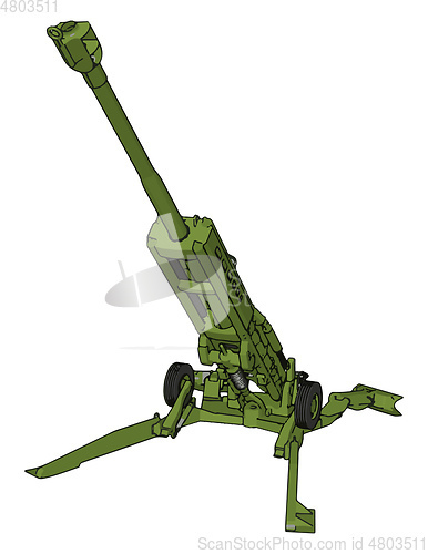 Image of 3D vector illustration of a military surface-to-air missile laun