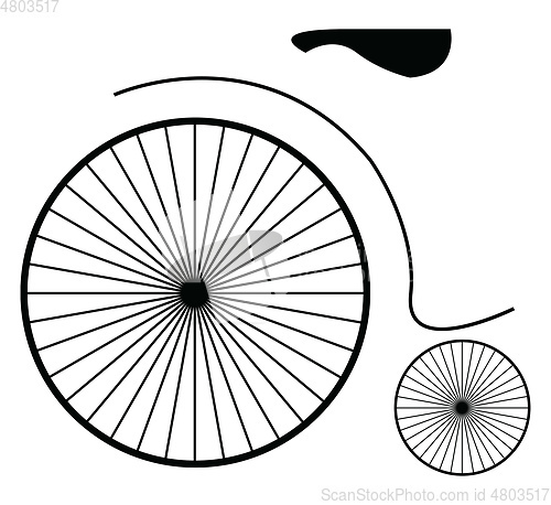 Image of Bicycle design with two different wheels vector or color illustr