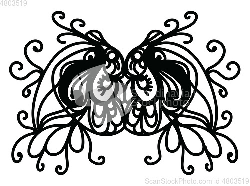 Image of Black curl mask vector or color illustration