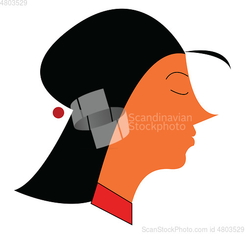 Image of Young girl in beautiful hair style vector or color illustration