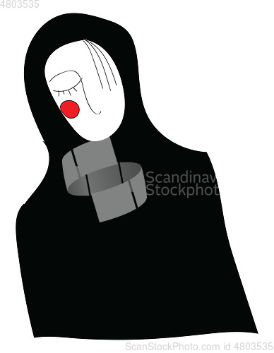 Image of Cartoon of a black woman vector or color illustration