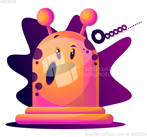 Image of Suprised pink cartoon monster vector illustartion on white backg