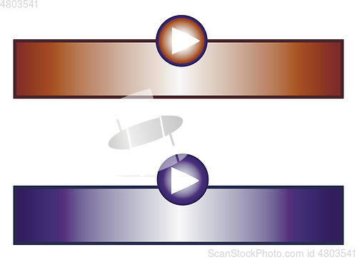 Image of Clipart of two buttons with the sign of play vector color drawin