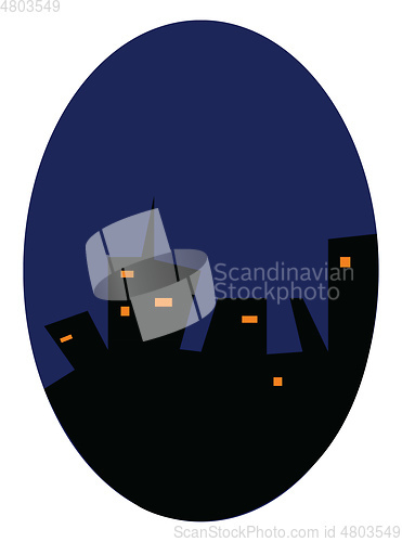 Image of Urban skyline at night vector or color illustration