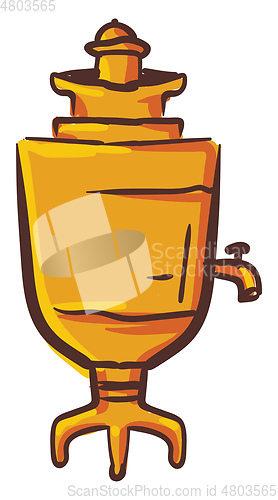 Image of Clipart of brown-colored samovar vector or color illustration