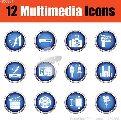 Image of Set of multimedia icons. 