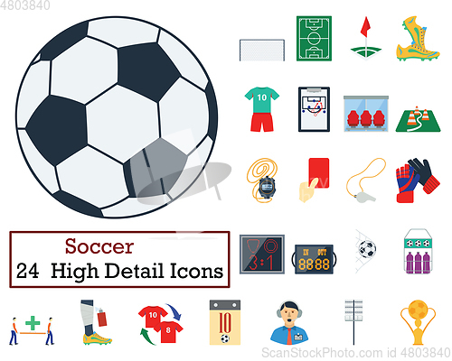 Image of Set of 24 Football Icons