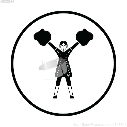 Image of American football cheerleader girl icon