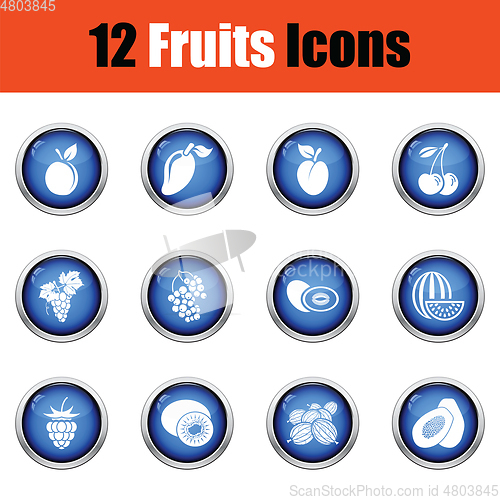 Image of Fruit icon set.