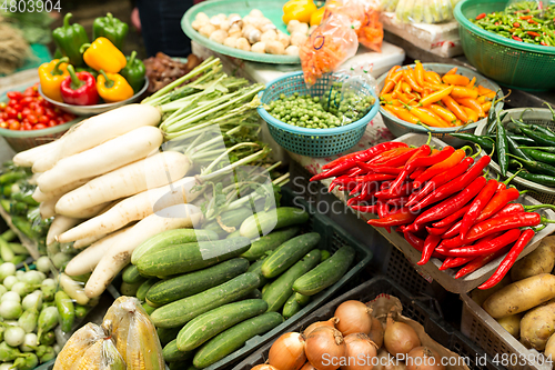 Image of Fresh and organic vegetables at farmers market